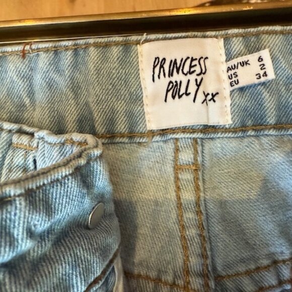 Pre-Loved Princess Polly Wide Leg Jean in Light Blue - Size 2 - Picture 6 of 7